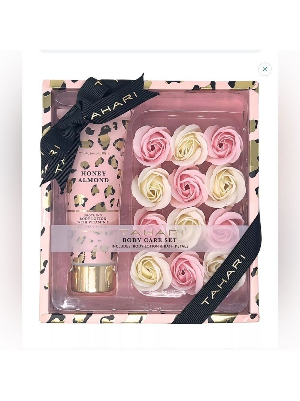 Tahari Body Care Set Body Lotion & soap bath petals Honey Almond